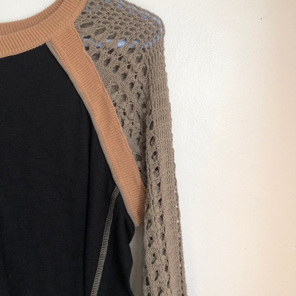 Free People FP Crochet Sleeve Knit Sweater - Picture 6 of 6